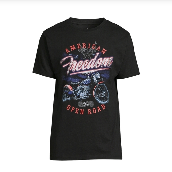 Celebrate Patriotic NEW XXL American Freedom Short Sleeve Tee Black 578 - Picture 1 of 3